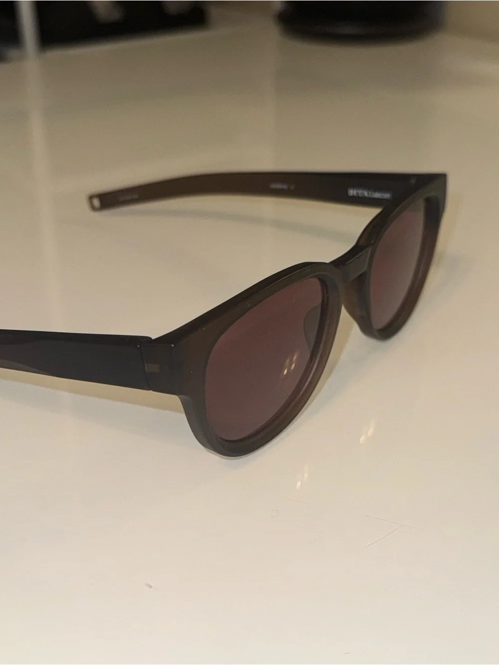 Polarized DITA Brown Matte Round Sunglasses with Rose-Brown Lenses